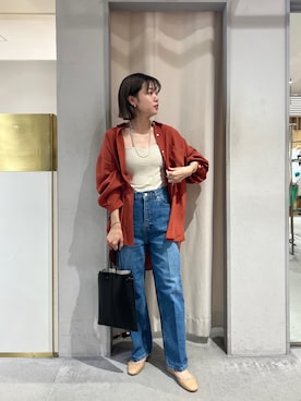 「SHENERY（シーナリー）のシアーBIGブラウス（シャツ/ブラウス）」を使った、GOTO_156cmさん（レディース・156cm）の夏コーディネート