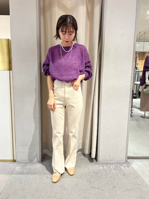 シーナリー　デザインフレアデニムパンツ SHENERY（シーナリー）の「カットオフフレアデニムパンツ