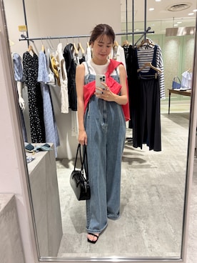 「アイテム（オールインワン・サロペット、ブルー系）」を使った、GOTO_156cmさん（レディース・156cm）の夏コーディネート