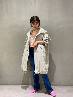 「グレーコーデ」｜「アイテム（モッズコート）」を使った、GOTO_156cmさん（レディース・156cm）の秋コーディネート
