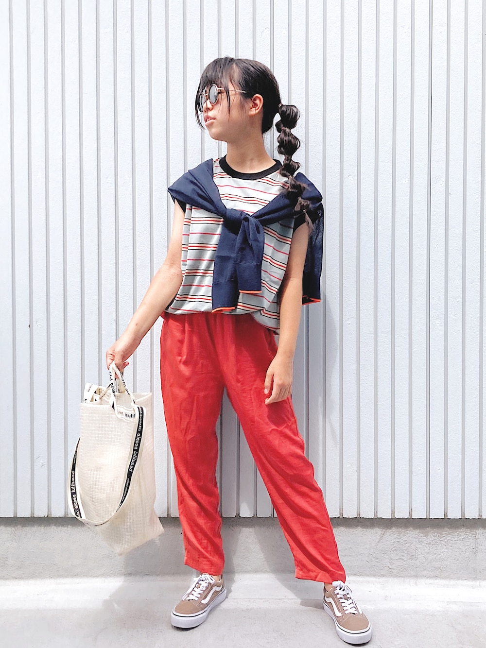 6(ROKU)＞COTTON MULTI BORDER T-SHIRT