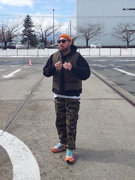 「LOS ANGELES APPAREL（ロサンゼルスアパレル）のアイテム（パーカー）」を使った、rinosmanさん（メンズ・179cm）の春コーディネート