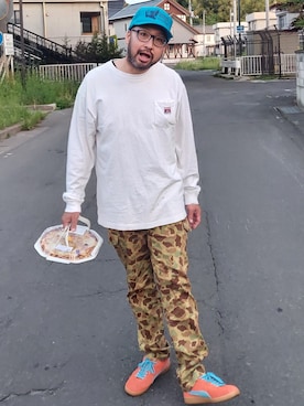 「BEN DAVIS（ベンデイビス）のアイテム（Tシャツ/カットソー）」を使った、rinosmanさん（メンズ・179cm）の夏コーディネート
