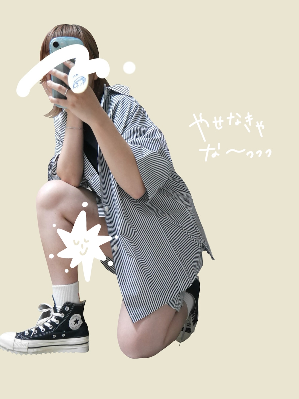 セットアップ ストライプ 半袖シャツ×ショートパンツ おしゃれ forksy.】ストライプ半袖シャツ＆ショートパンツセットアップを