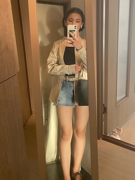 「アイテム（ビーチサンダル）」を使った、ななせさん（レディース・160cm）の秋コーディネート