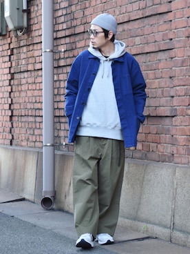 「WAIPER.inc（ワイパーインク）のアイテム（カバーオール）」を使った、くるまやさん（メンズ・165cm）の秋コーディネート