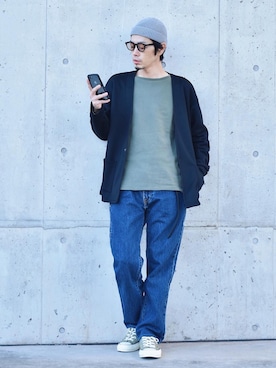 「ct70」｜「アイテム（スウェット）」を使った、くるまやさん（メンズ・165cm）の冬コーディネート