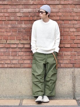 「アイテム（ニットキャップ/ビーニー）」を使った、くるまやさん（メンズ・165cm）の秋コーディネート