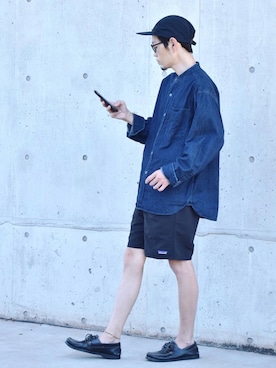 「patagonia」｜「アイテム（モカシン/デッキシューズ）」を使った、くるまやさん（メンズ・165cm）の秋コーディネート