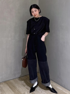 「ADAM ET ROPE'（アダムエロペ）のアイテム（ハンドバッグ）」を使った、hiroさん（レディース・157cm）の秋コーディネート