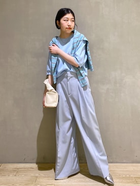 「ADAM ET ROPE'（アダムエロペ）のアイテム（スラックス）」を使った、hiroさん（レディース・157cm）の冬コーディネート