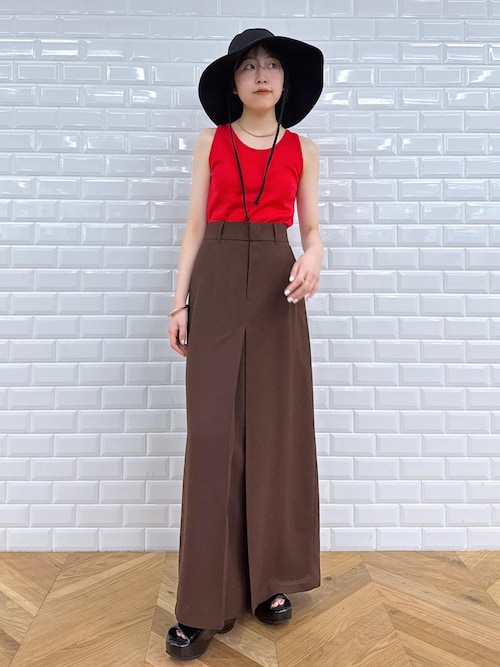 【逸品】ハイウエストベンツタックスカート