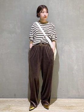 「ベロアパンツ」｜hiroさん（レディース・157cm・20代）の秋コーディネート