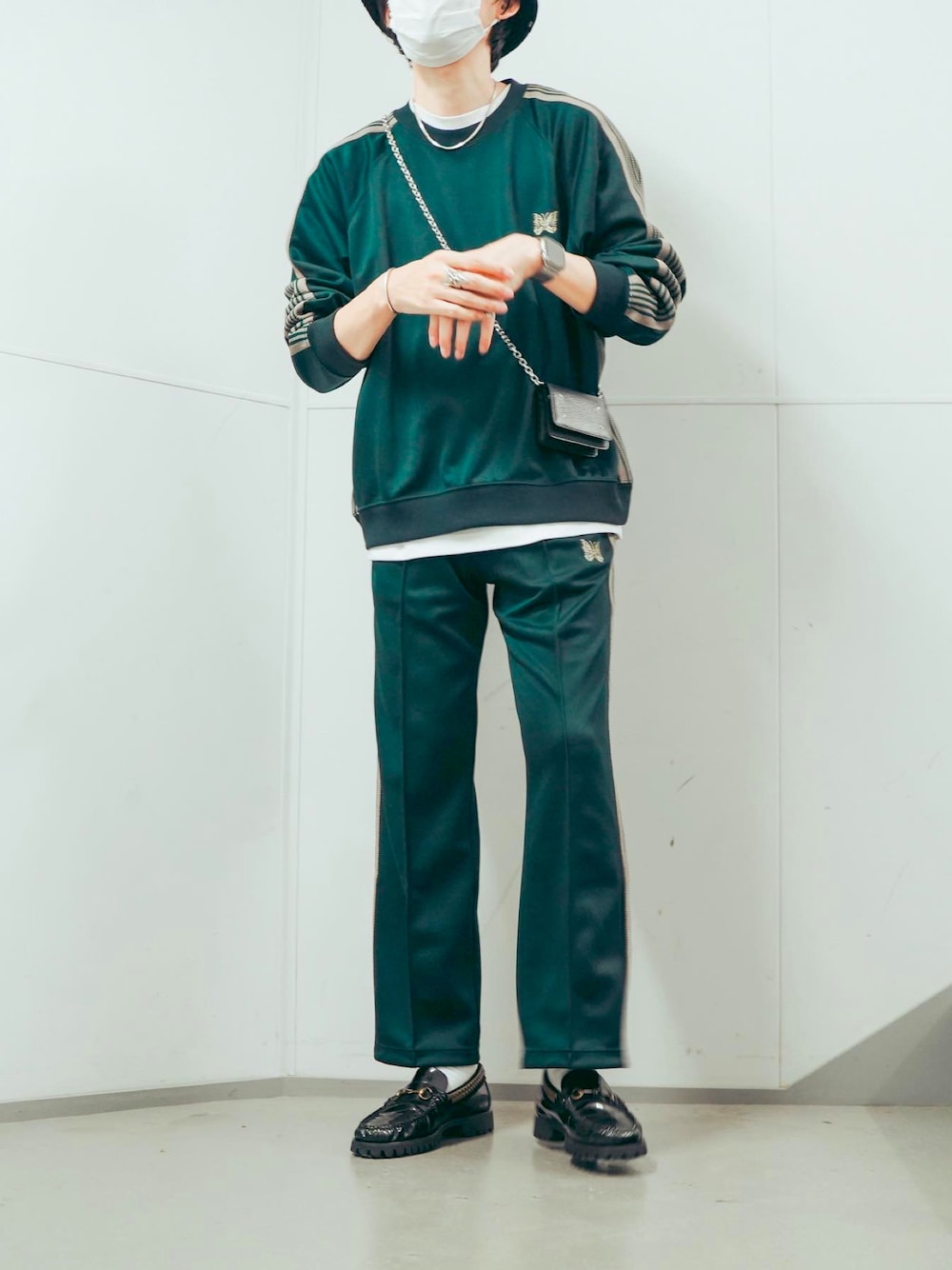 Needlesのジャージ（グリーン系）を使った人気ファッション 