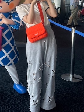 「MAISON SPECIAL（メゾンスペシャル）のSlash Cut Sweat Pants/スラッシュカットスウェットパンツ【MAISON SPECIAL/メゾンスペシャル】（スウェットパンツ）」を使った、🥣さん（レディース・159cm）の秋コーディネート