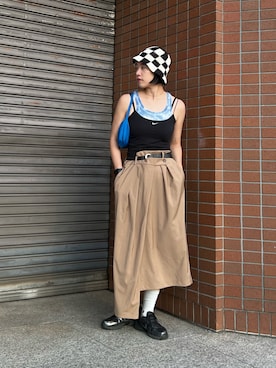 「アイテム（タンクトップ）」を使った、Reimiさん（レディース・170cm）の夏コーディネート
