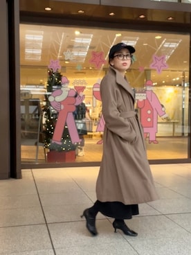 「NANO universe（ナノユニバース）のアイテム（ステンカラーコート）」を使った、megmiさん（レディース・160cm）の秋コーディネート
