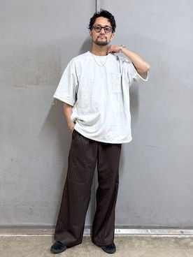 「アイテム（スラックス）」を使った、boy.さん（メンズ・170cm・30代）の夏コーディネート