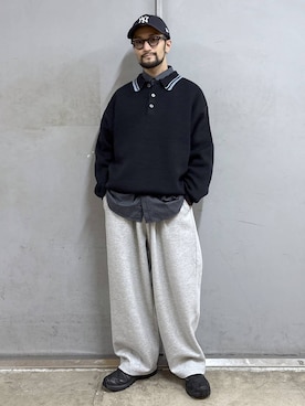 「アイテム（スウェットパンツ）」を使った、boy.さん（メンズ・170cm）の秋コーディネート