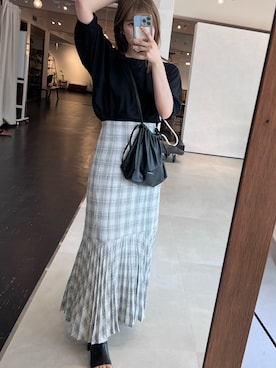 「MAISON SPECIAL（メゾンスペシャル）のアイテム（ショルダーバッグ）」を使った、tamaruさん（レディース・155cm）の夏コーディネート