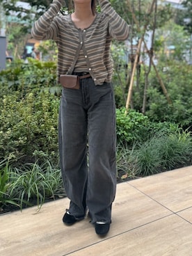 「アイテム（ボディバッグ/ウエストポーチ）」を使った、tamaruさん（レディース・155cm）の秋コーディネート