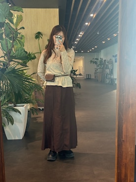 「アイテム（ボディバッグ/ウエストポーチ）」を使った、tamaruさん（レディース・155cm）の秋コーディネート