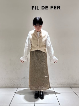 「アイテム（ベスト）」を使った、shimoda.さん（レディース・148cm）の冬コーディネート