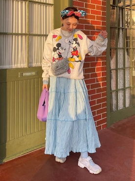 「anuke（アンヌーク）のアイテム（トップス）」を使った、くるみ🕊️さん（レディース・156cm）の春コーディネート