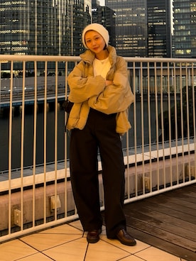 「アイテム（ジャケット/アウター、ベージュ系）」を使った、くるみ🕊️さん（レディース・156cm）の冬コーディネート