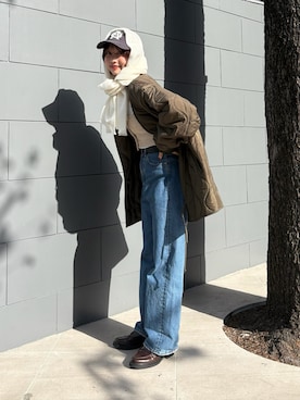 「アイテム（マフラー）」を使った、くるみ🕊️さん（レディース・156cm・20代）の冬コーディネート