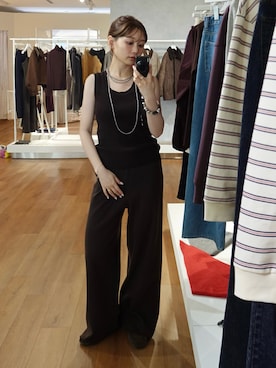 「UNIQLO（ユニクロ）のアイテム（トップス、ブラウン系）」を使った、くるみ🕊️さん（レディース・156cm）の夏コーディネート