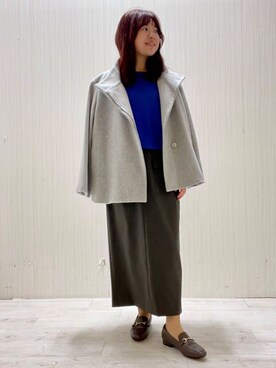 「UNTITLED（アンタイトル）の【着回しが効く／オンオフアウター】ウールショートコート（その他アウター、グレー系）」を使った、world20102568さん（レディース）の冬コーディネート