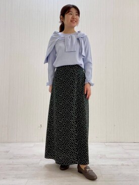 「UNTITLED（アンタイトル）の【アンサンブル可/洗える】ワイドリブニット（ニット/セーター、ブルー系）」を使った、world20102568さん（レディース）の冬コーディネート