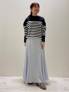 「UNTITLED（アンタイトル）の【洗える】ミラノリブニット（ニット/セーター、ブラック系）」を使った、world20102568さん（レディース）の冬コーディネート