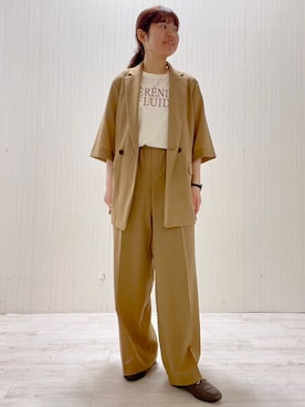 「アイテム（テーラードジャケット、イエロー系）」を使った、world20102568さん（レディース・155cm）の夏コーディネート