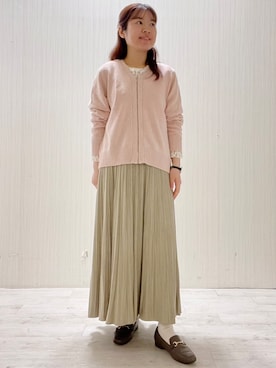 「アイテム（カーディガン/ボレロ、ピンク系）」を使った、world20102568さん（レディース・155cm）の秋コーディネート