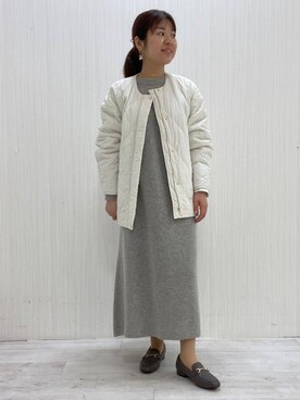 「UNTITLED（アンタイトル）の【軽量／洗える／ファスナー付き】中綿 キルトコート（その他アウター、ホワイト系）」を使った、world20102568さん（レディース）の秋コーディネート