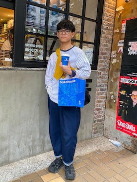 「RAGEBLUE（レイジブルー）のアイテム（トップス）」を使った、Haneさん（メンズ・168cm）の春コーディネート