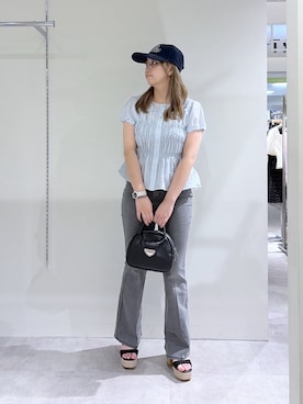 「FREE'S MART（フリーズマート）のアイテム（帽子）」を使った、hikari_mfmさん（レディース・155cm）の夏コーディネート