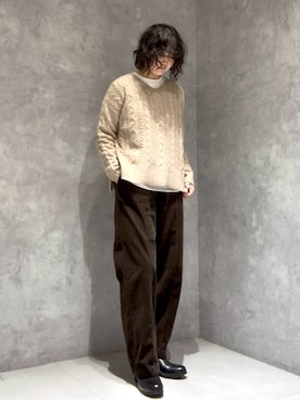 「FORK&SPOON（フォークアンドスプーン）のアイテム（その他パンツ）」を使った、涼花さん（レディース・168cm）の秋コーディネート