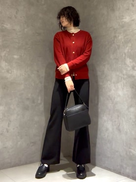 「URBAN RESEARCH DOORS（アーバンリサーチドアーズ）のハイネックチュールインナー（Tシャツ/カットソー、その他）」を使った、涼花さん（レディース・168cm）の秋コーディネート