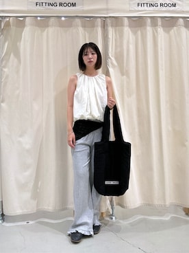 「CITEN（シテン）のアイテム（トートバッグ）」を使った、82019ymさん（レディース・157cm）の夏コーディネート