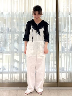 「LE TALON（ルタロン）のフレンチスクエアカットワークミュール（その他シューズ、シルバー系）」を使った、shihoさん（レディース・162cm）の春コーディネート