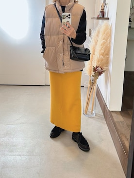 「パラブーツ」｜「アイテム（ダウンベスト）」を使った、iigg☺︎さん（レディース・154cm）の秋コーディネート