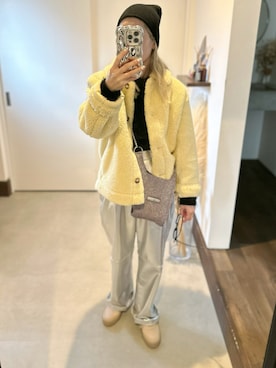 「シルバー」｜「アイテム（ニットキャップ/ビーニー）」を使った、iigg☺︎さん（レディース・154cm）の冬コーディネート