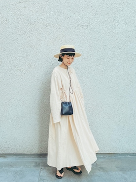 「JOURNAL STANDARD LUXE（ジャーナルスタンダード　ラックス）のアイテム（ワンピース/ドレス）」を使った、さかいひろみさん（レディース・164cm）の夏コーディネート