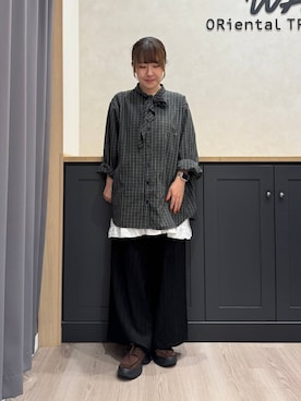 「ORiental TRaffic（オリエンタルトラフィック）のアイテム（ローファー）」を使った、ayasaさん（レディース・152cm）の秋コーディネート