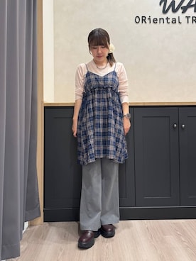 「ORiental TRaffic（オリエンタルトラフィック）のアイテム（ローファー）」を使った、ayasaさん（レディース・152cm）の秋コーディネート