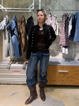 「WHO'S WHO gallery（フーズフーギャラリー）のアイテム（ブーツ）」を使った、shi131hoさん（レディース・158cm）の夏コーディネート