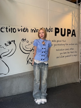 「WHO'S WHO gallery（フーズフーギャラリー）のレースガーターキャミ（キャミソール、ホワイト系）」を使った、shi131hoさん（レディース・158cm）の春コーディネート